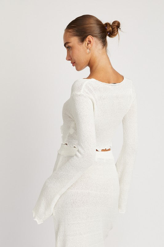 ELIZA TIE TOP- WHITE