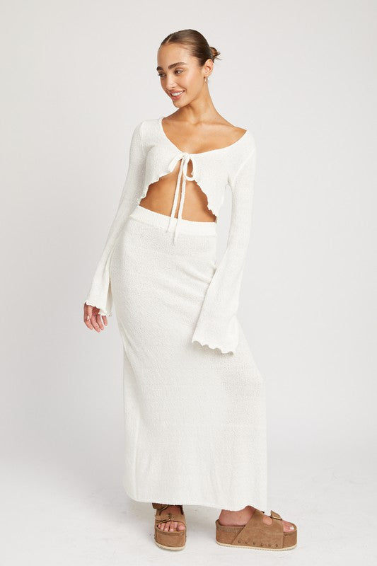 ELIZA MAXI SKIRT- WHITE