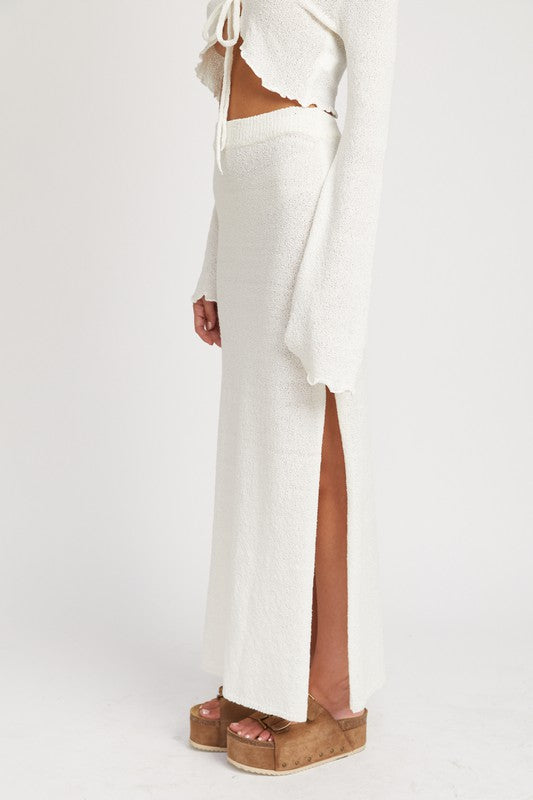 ELIZA MAXI SKIRT- WHITE