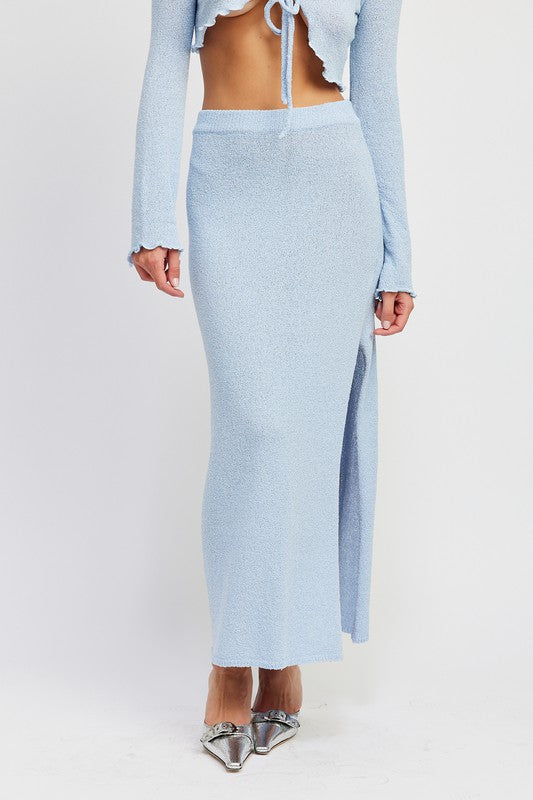 ELIZA MAXI SKIRT- LT BLUE