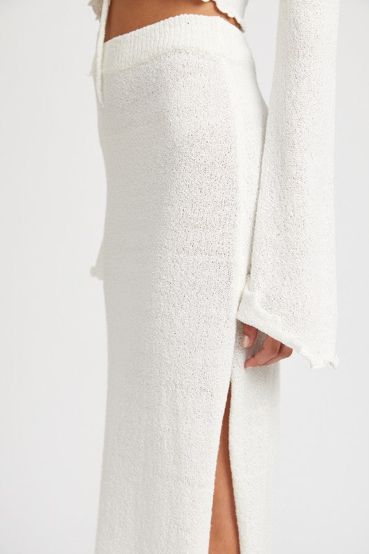 ELIZA MAXI SKIRT- WHITE