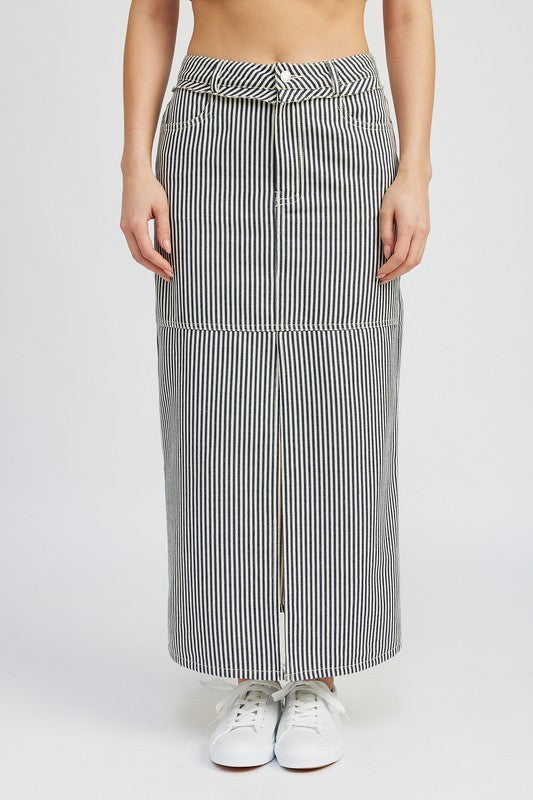 SARIA PIN STRIPED SKIRT