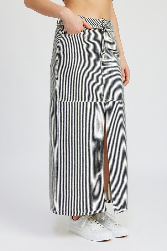 SARIA PIN STRIPED SKIRT