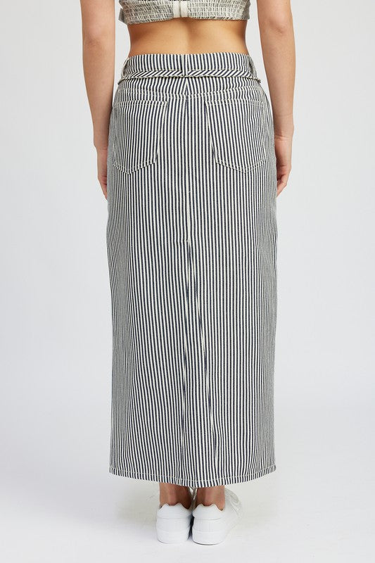 SARIA PIN STRIPED SKIRT