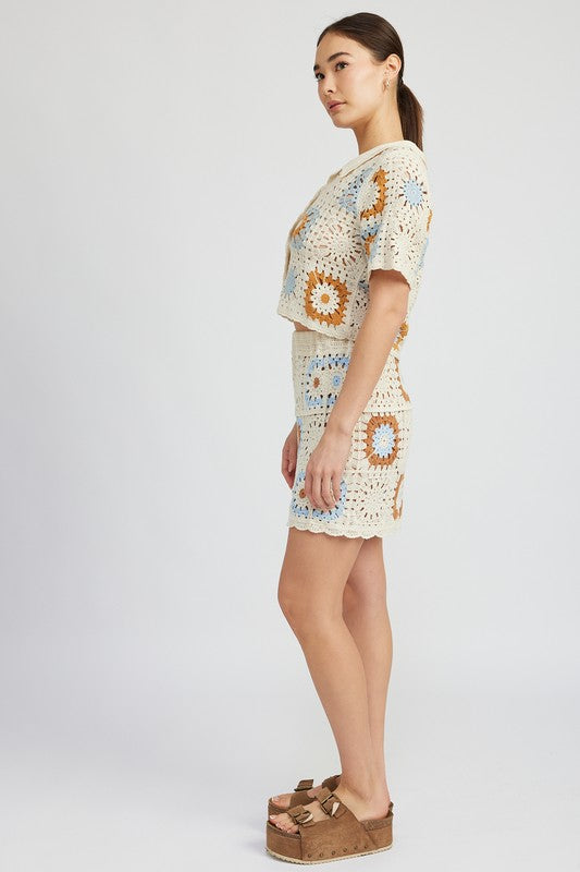 STELLA CROCHET MINI SKIRT