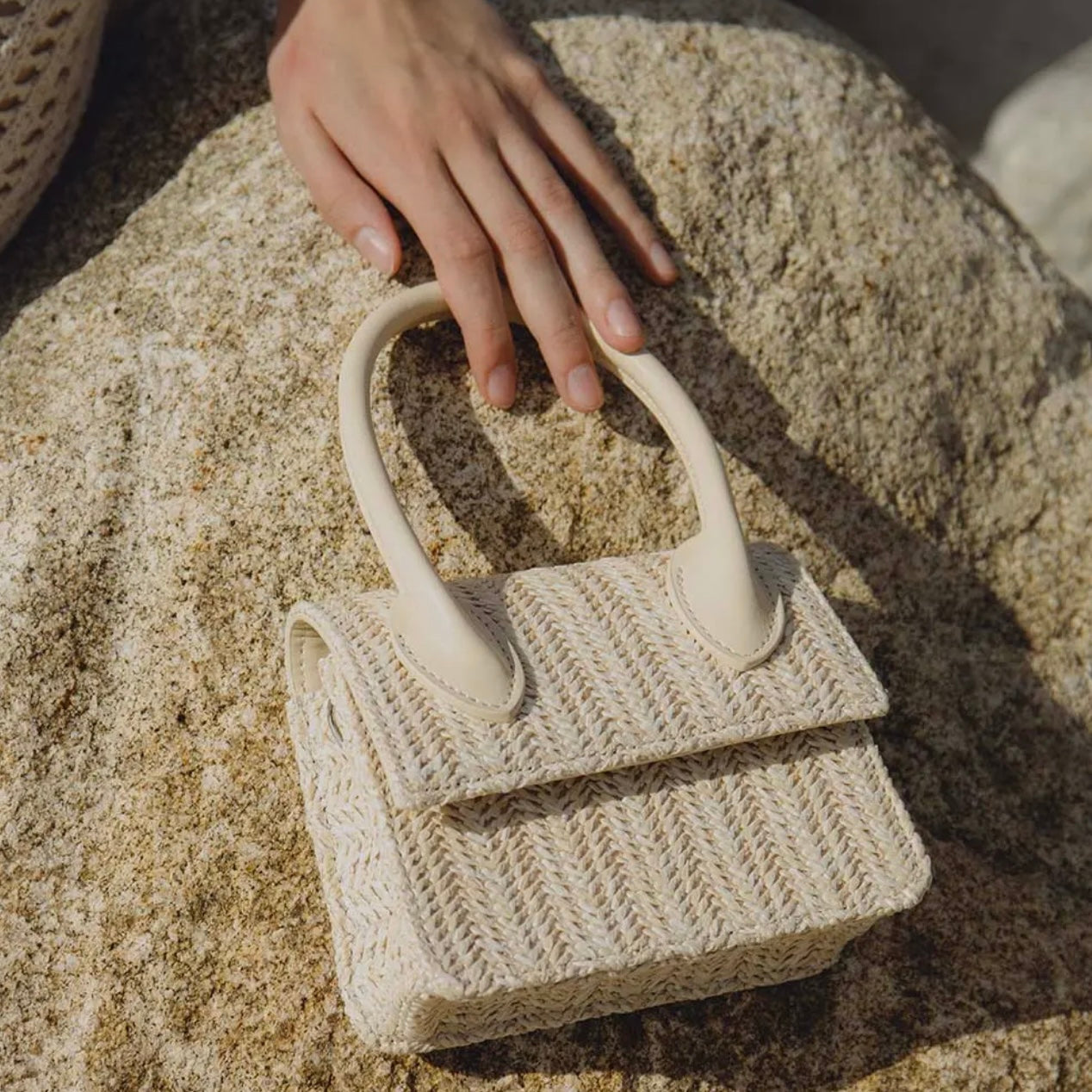 Tyla Natural Straw Crossbody Bag