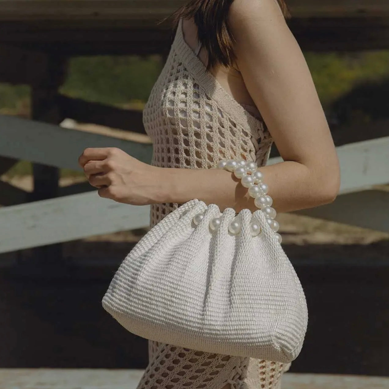 Josie Natural Small Straw Top Handle Bag