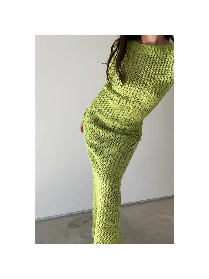 KARINA CROCHET DRESS- GREEN