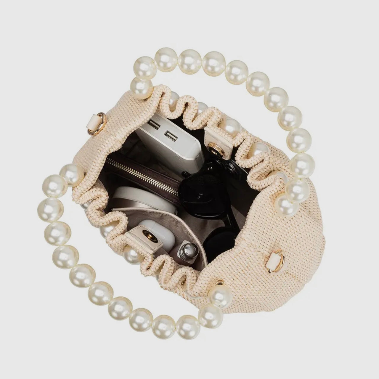 Josie Natural Small Straw Top Handle Bag