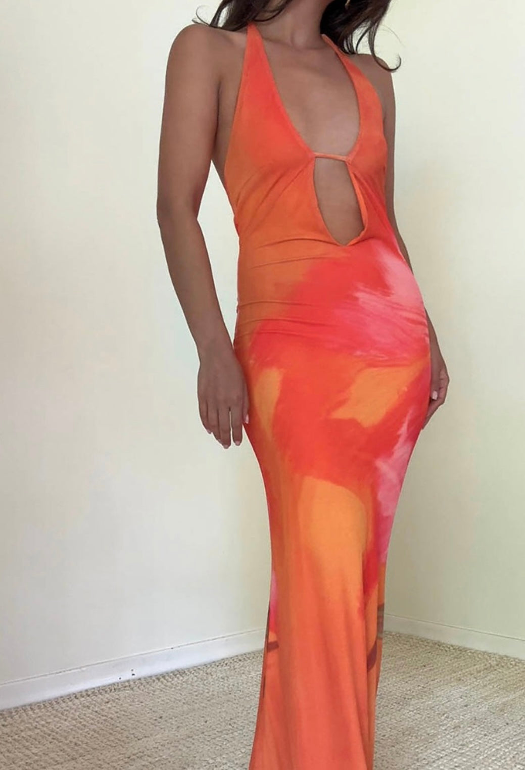 ANYA MAXI DRESS- HALTER CUTOUT ~ PREORDER SHIPS MID MAY