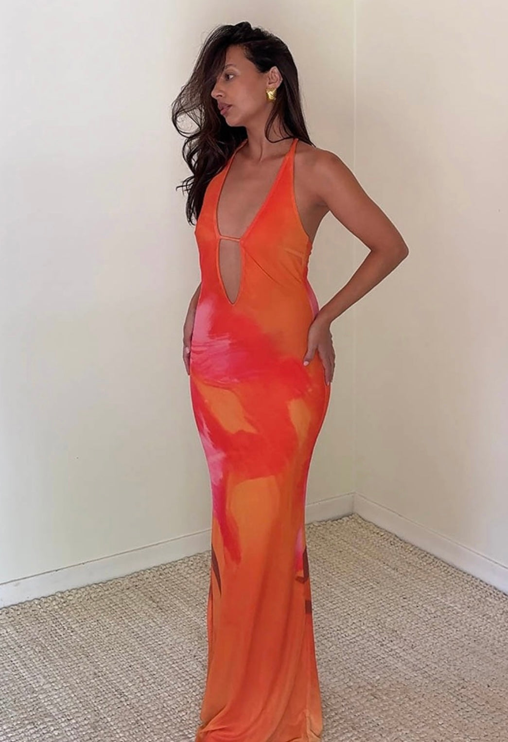 ANYA MAXI DRESS- HALTER CUTOUT ~ PREORDER SHIPS MID MAY