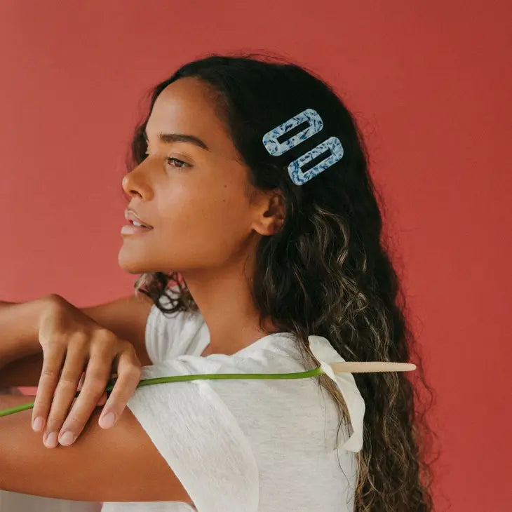 Tortoise Duo in Ocean Hair Clips