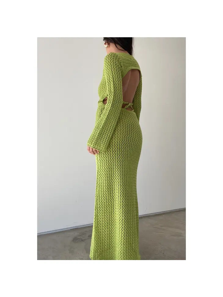 KARINA CROCHET DRESS- GREEN