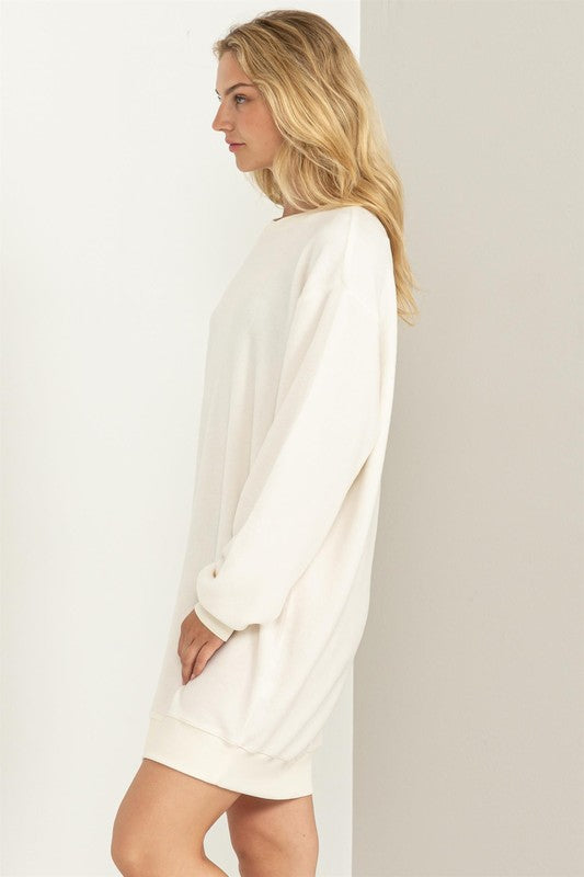 STELLA SWEATER MINI DRESS- CREAM