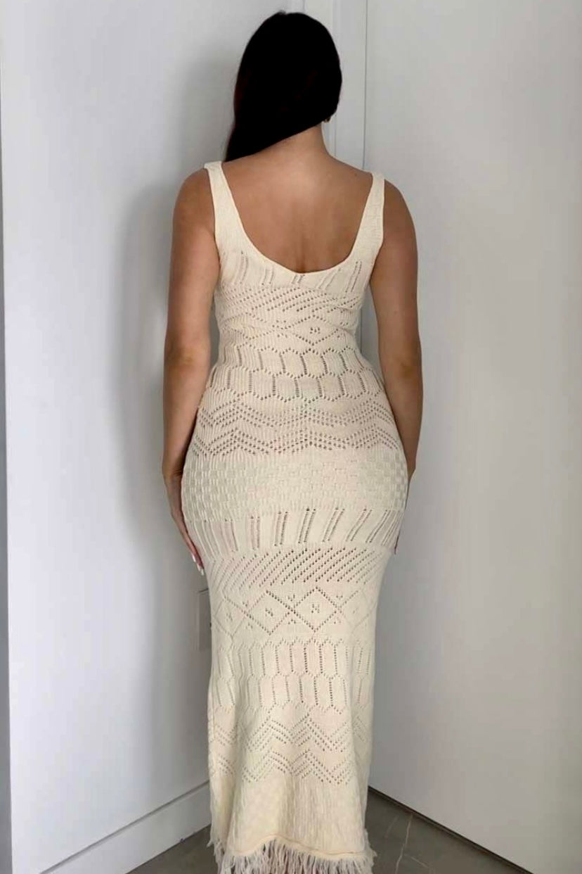 ISLA CROCHET DRESS- CREAM