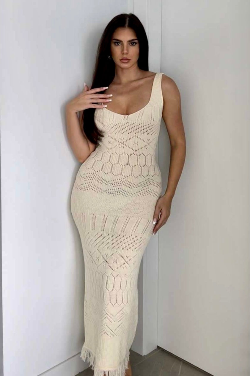 ISLA CROCHET DRESS- CREAM