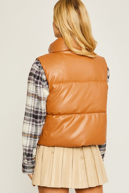 ROSABEL VEST- DARK CAMEL