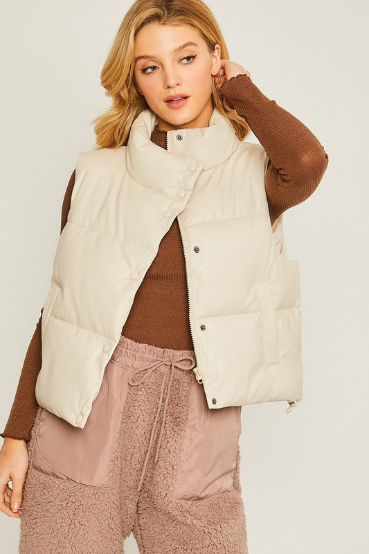 ROSABEL VEST- DARK CAMEL