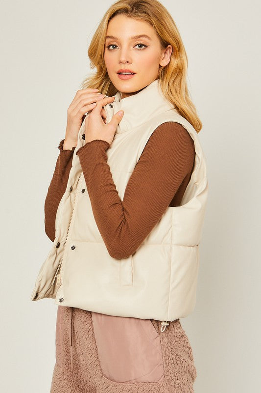 ROSABEL VEST- DARK CAMEL