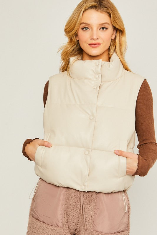 ROSABEL VEST- DARK CAMEL