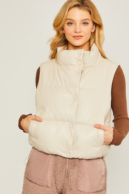 ROSABEL VEST- DARK CAMEL