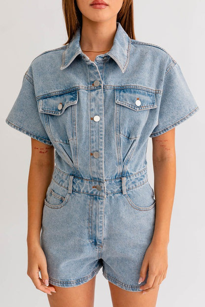 SHERI DENIM ROMPER