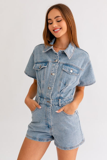 SHERI DENIM ROMPER