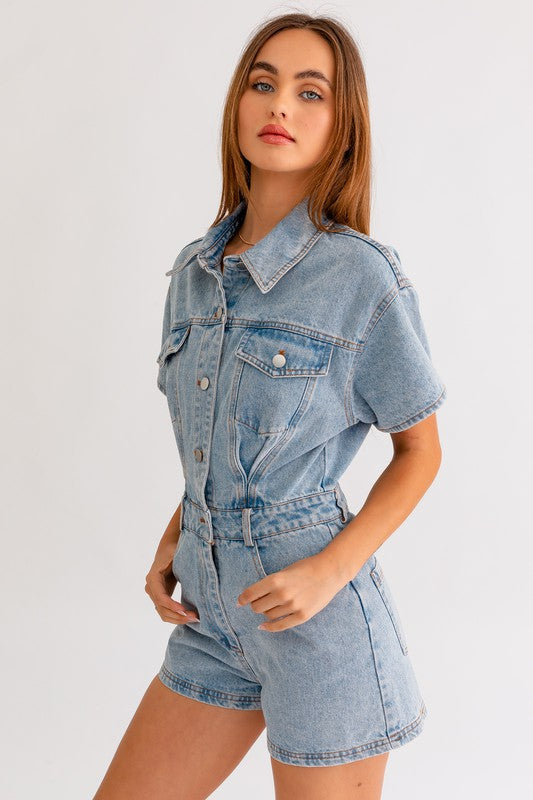 SHERI DENIM ROMPER