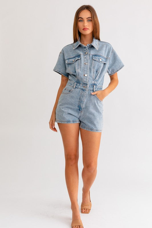 SHERI DENIM ROMPER