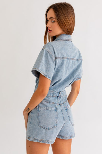 SHERI DENIM ROMPER