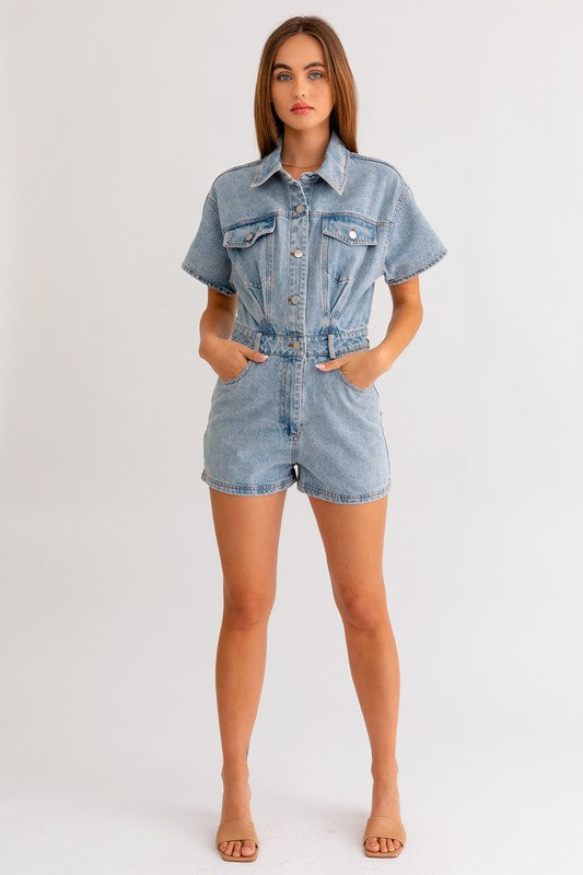 SHERI DENIM ROMPER