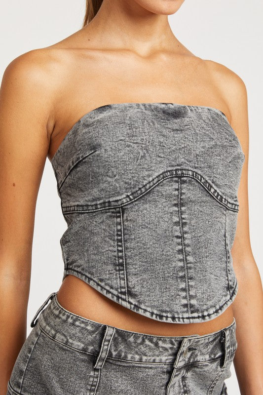 DEMI DENIM CORSET TOP