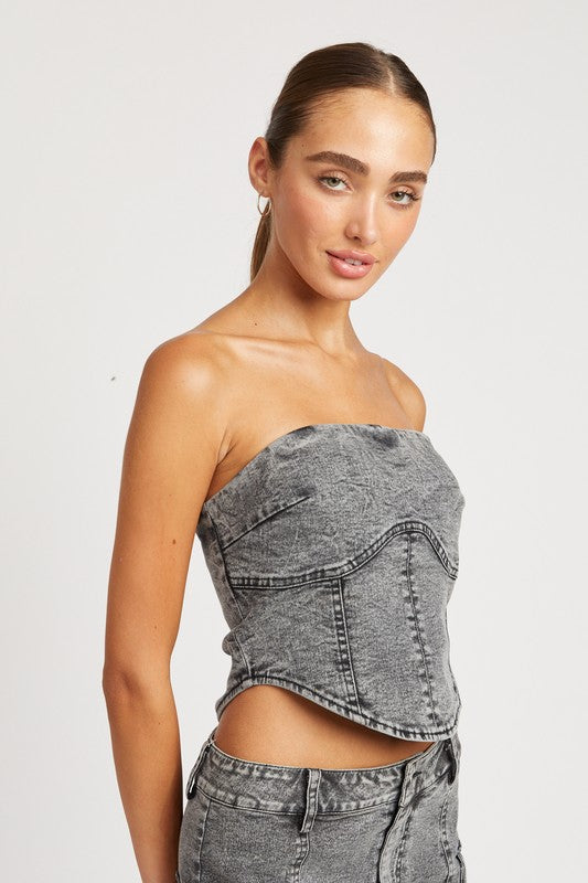 DEMI DENIM CORSET TOP