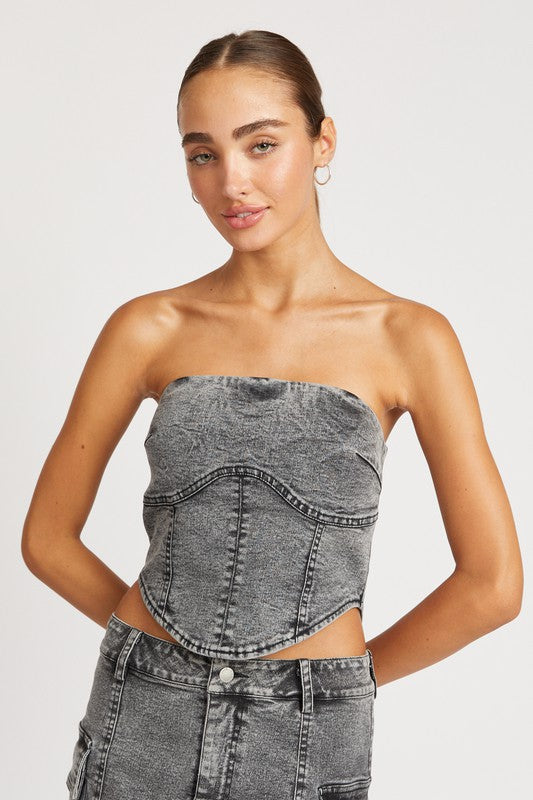 DEMI DENIM CORSET TOP