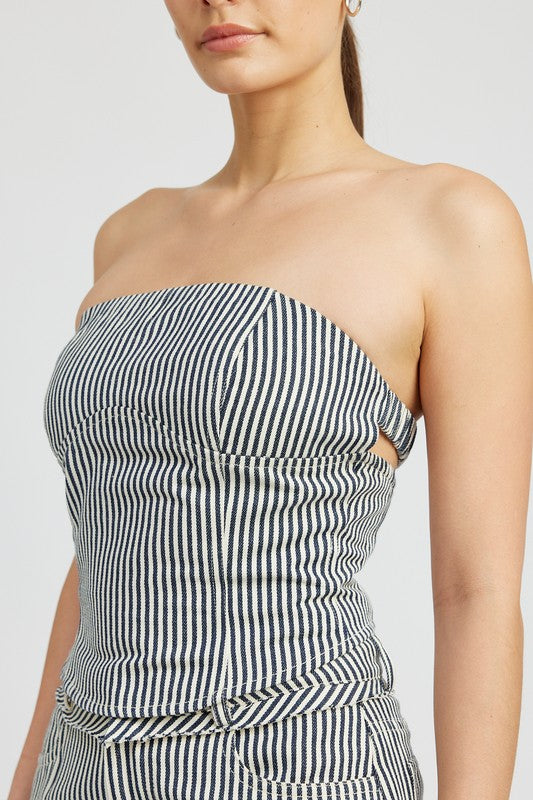 SARIA PIN STRIPED TOP