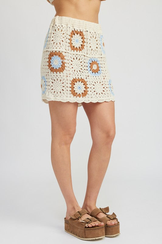 STELLA CROCHET MINI SKIRT