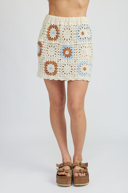 STELLA CROCHET MINI SKIRT