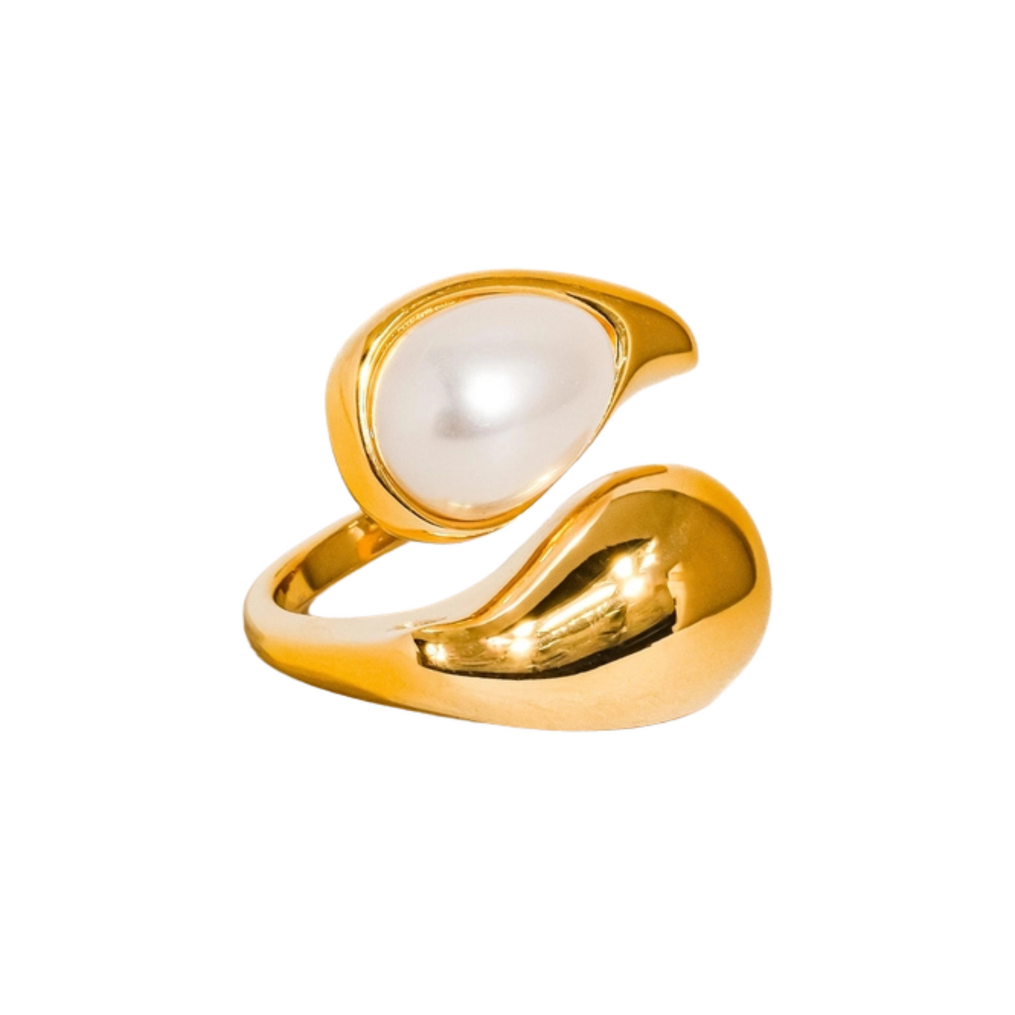 SELENE WAVY PEARL RING