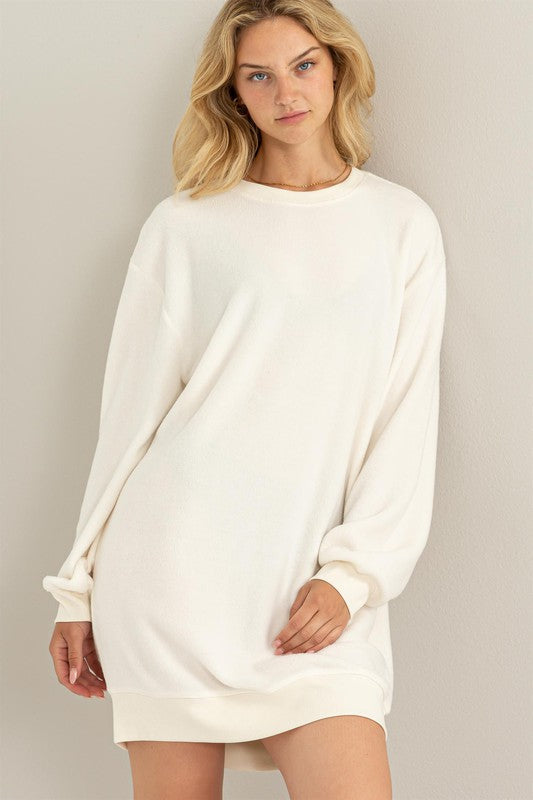 STELLA SWEATER MINI DRESS- CREAM