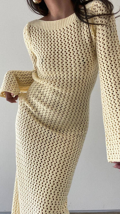 KARINA CROCHET DRESS- YELLOW