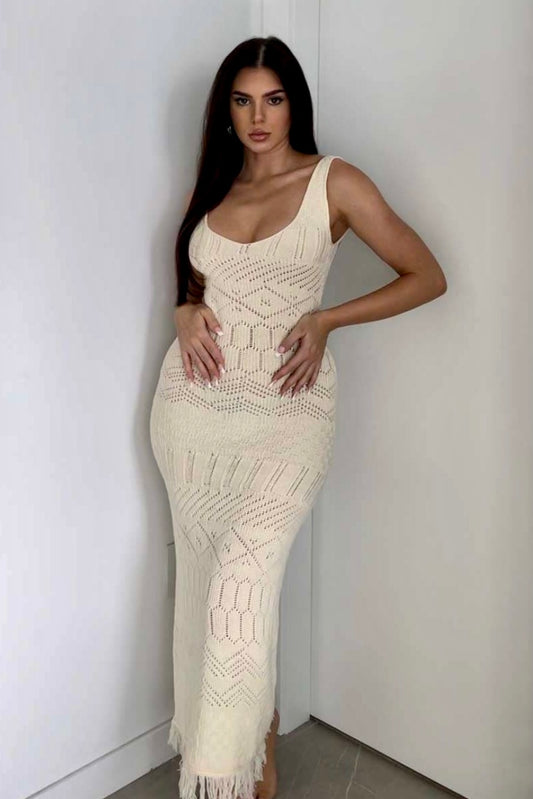 ISLA CROCHET DRESS- CREAM